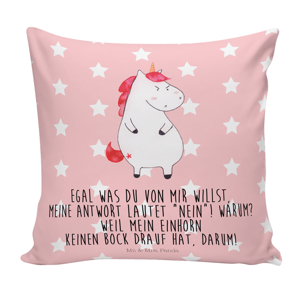 40x40 Kissen Einhorn wütend Kissenhülle, Kopfkissen, Sofakissen, Dekokissen, Motivkissen, Einhorn, Einhörner, Einhorn Deko, Pegasus, Unicorn, Realität, Ansage, lustlos, nein, Büro, Arbeit, wütend, dumme Fragen, lustig, Spaß, Geschenk