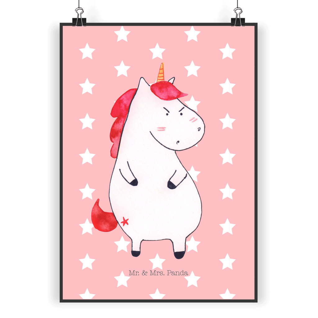 Poster Einhorn wütend Poster, Wandposter, Bild, Wanddeko, Küchenposter, Kinderposter, Wanddeko Bild, Raumdekoration, Wanddekoration, Handgemaltes Poster, Mr. & Mrs. Panda Poster, Designposter, Kunstdruck, Posterdruck, Einhorn, Einhörner, Einhorn Deko, Pegasus, Unicorn, Realität, Ansage, lustlos, nein, Büro, Arbeit, wütend, dumme Fragen, lustig, Spaß, Geschenk