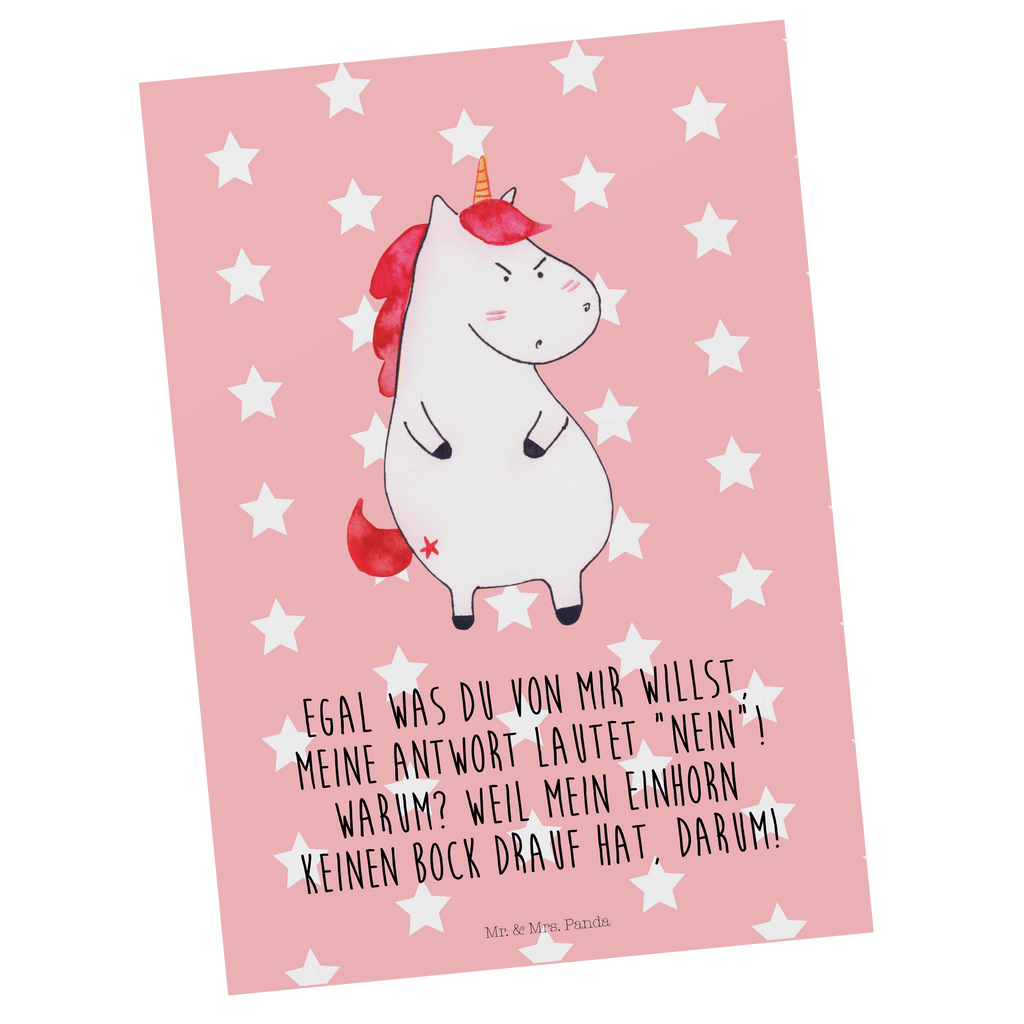 Postkarte Einhorn wütend Geschenkkarte, Grußkarte, Karte, Einladung, Ansichtskarte, Geburtstagskarte, Einladungskarte, Einhorn, Einhörner, Einhorn Deko, Pegasus, Unicorn, Realität, Ansage, lustlos, nein, Büro, Arbeit, wütend, dumme Fragen, lustig, Spaß, Geschenk