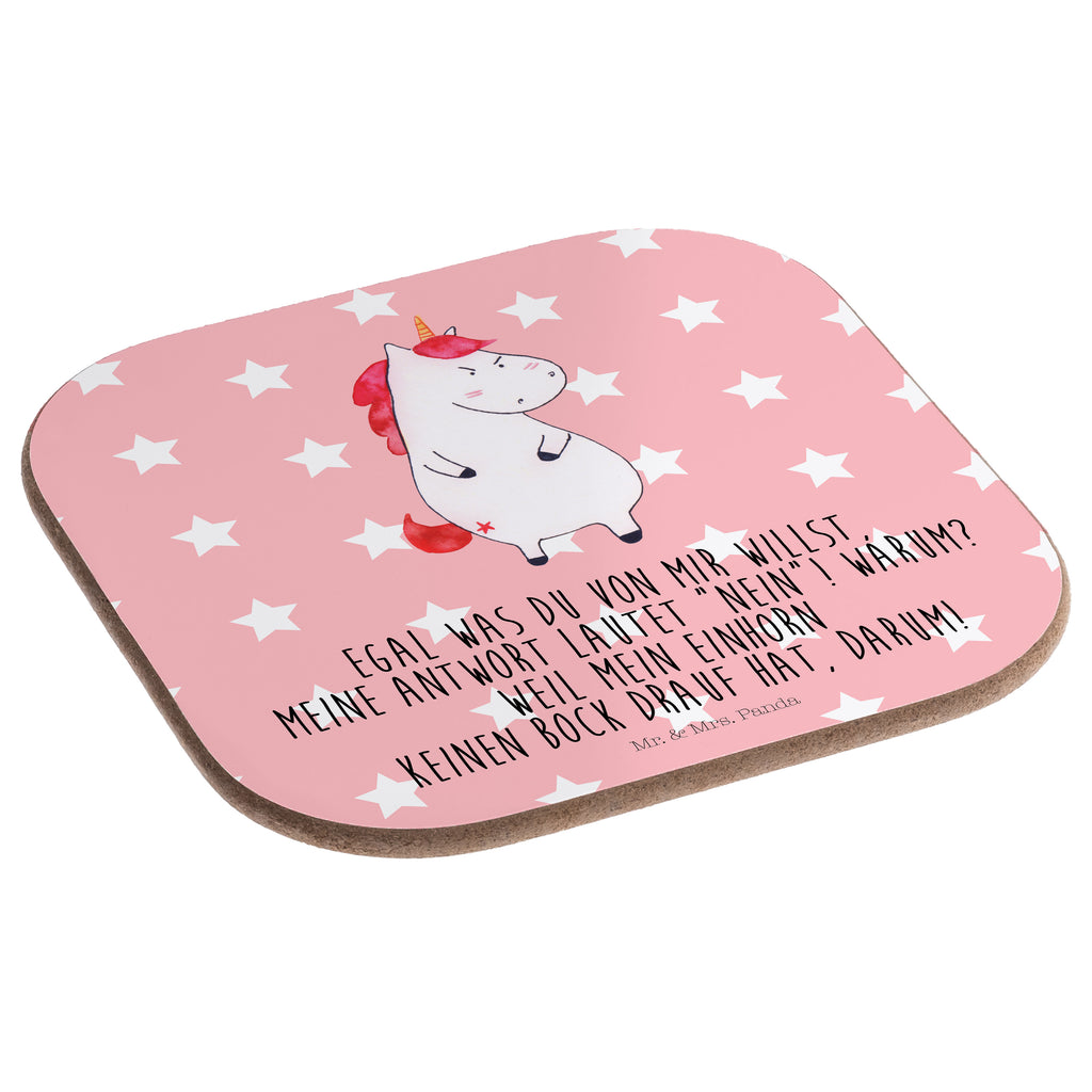 Quadratische Untersetzer Einhorn wütend Bierdeckel, Glasuntersetzer, Untersetzer Gläser, Getränkeuntersetzer, Einhorn, Einhörner, Einhorn Deko, Pegasus, Unicorn, Realität, Ansage, lustlos, nein, Büro, Arbeit, wütend, dumme Fragen, lustig, Spaß, Geschenk