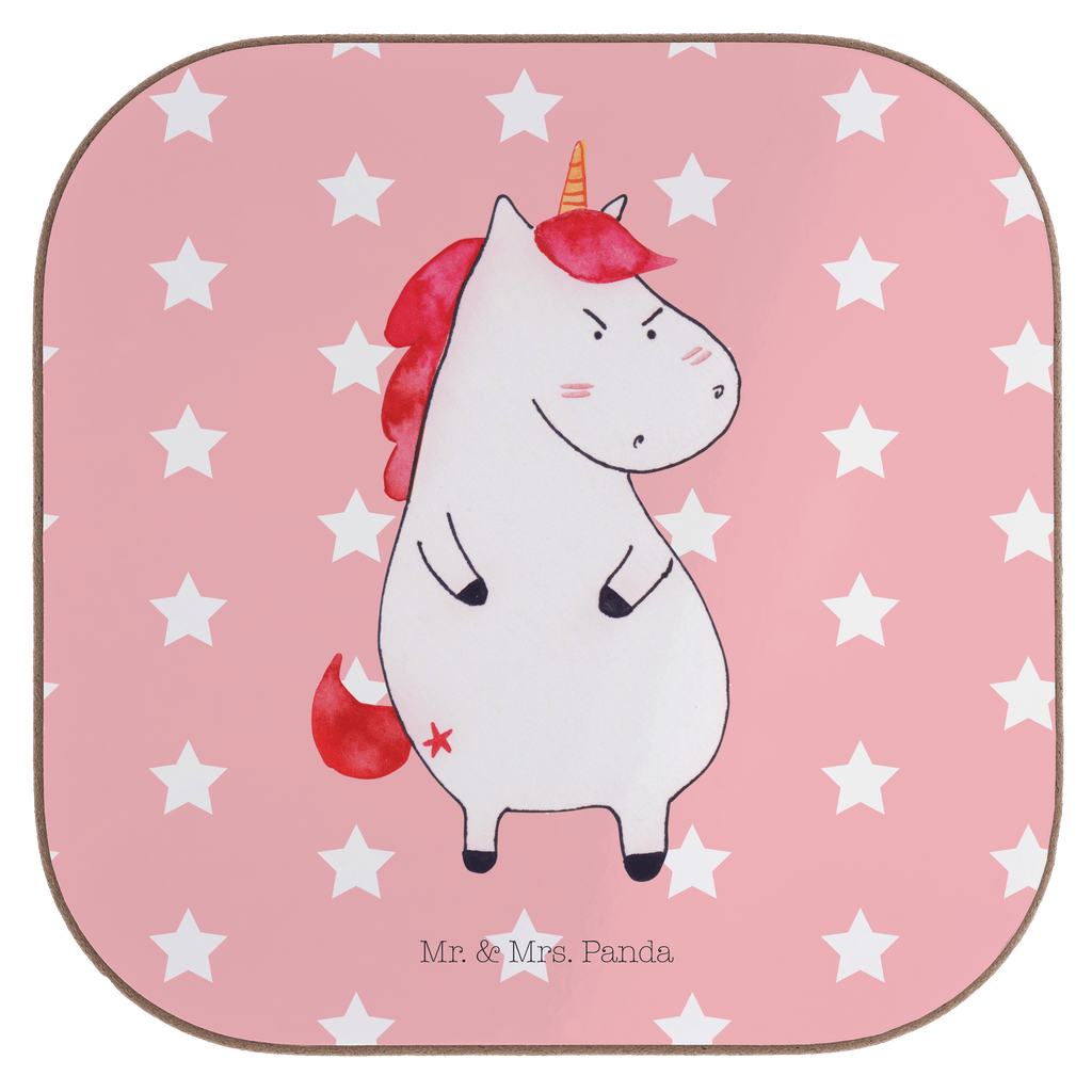 Quadratische Untersetzer Einhorn wütend Bierdeckel, Glasuntersetzer, Untersetzer Gläser, Getränkeuntersetzer, Einhorn, Einhörner, Einhorn Deko, Pegasus, Unicorn, Realität, Ansage, lustlos, nein, Büro, Arbeit, wütend, dumme Fragen, lustig, Spaß, Geschenk