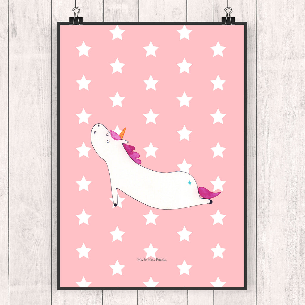 Poster Einhorn Yoga Poster, Wandposter, Bild, Wanddeko, Küchenposter, Kinderposter, Wanddeko Bild, Raumdekoration, Wanddekoration, Handgemaltes Poster, Mr. & Mrs. Panda Poster, Designposter, Kunstdruck, Posterdruck, Einhorn, Einhörner, Einhorn Deko, Pegasus, Unicorn, Yoga, Namaste, Achtsamkeit, Entspannung, Joga, Yogamatte, Sport, lustig, witzig, süß