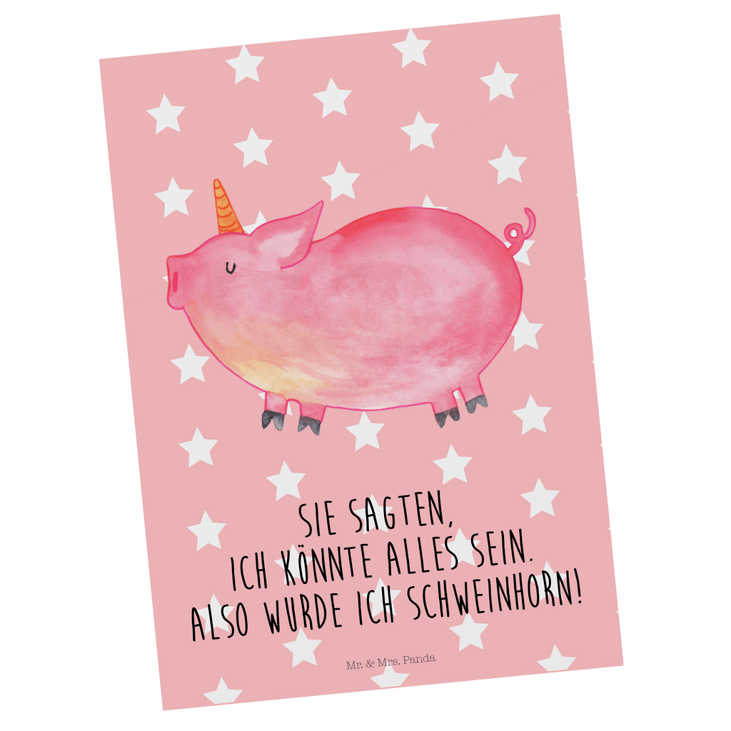 Postkarte Einhorn Schweinhorn Geschenkkarte, Grußkarte, Karte, Einladung, Ansichtskarte, Geburtstagskarte, Einladungskarte, Einhorn, Einhörner, Einhorn Deko, Pegasus, Unicorn, Party, Spaß, Schwein, Schweinhorn, Bauer, witzig. lustig, Spruch, geschenk, Pig, Piggy, funny, english, englisch