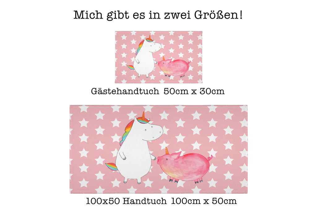 50 x 100 Handtuch Einhorn + Schweinhorn Handtuch, Badehandtuch, Badezimmer, Handtücher, groß, Kinder, Baby, Einhorn, Einhörner, Einhorn Deko, Pegasus, Unicorn, Freundschaft, Schweinhorn, Schwein, Freundin, Schweinchen