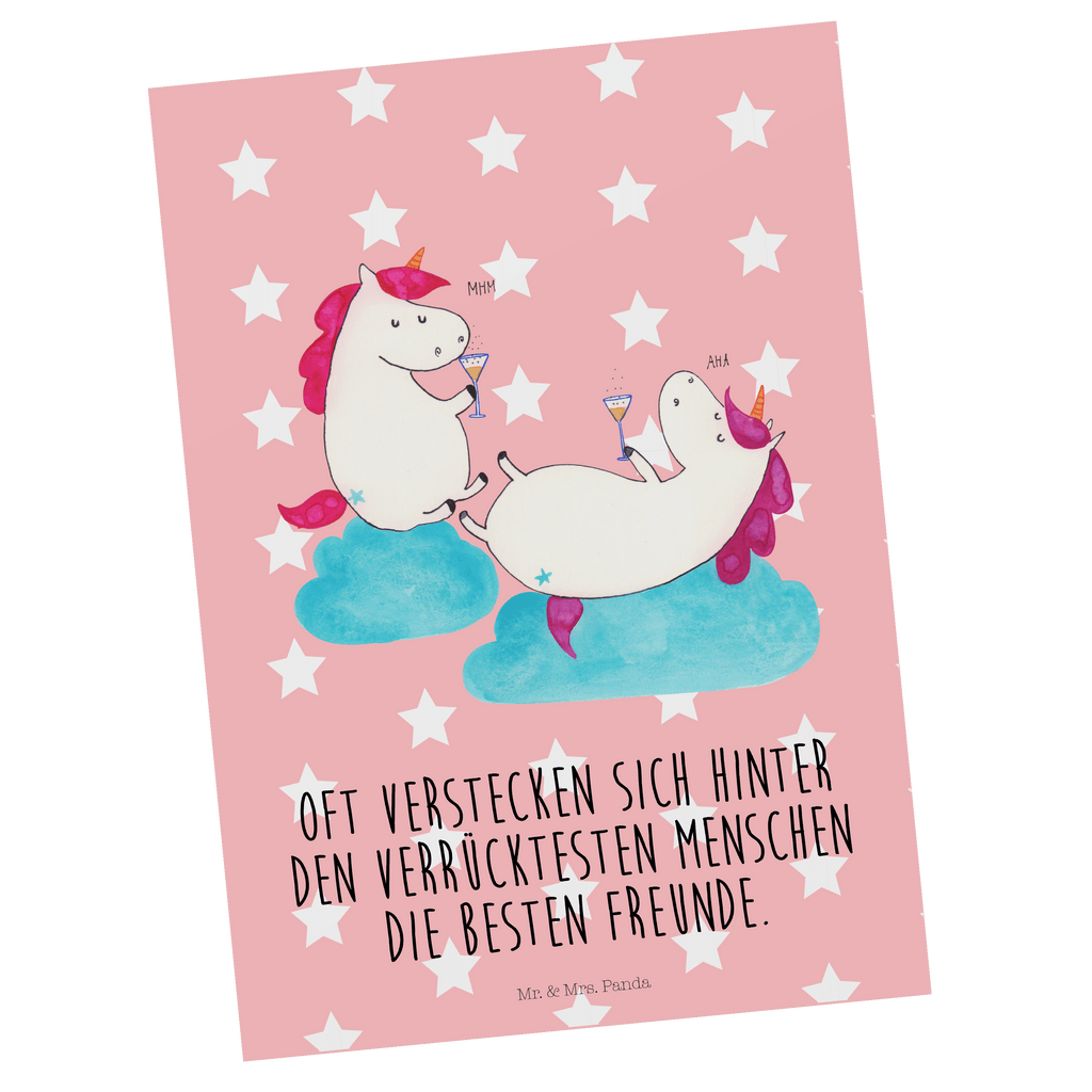 Postkarte Einhörner Sekt Geschenkkarte, Grußkarte, Karte, Einladung, Ansichtskarte, Geburtstagskarte, Einladungskarte, Einhorn, Einhörner, Einhorn Deko, Pegasus, Unicorn, Freundinnen, Freundin, BFF, Sekt, Mädelsabend, Spaß, Party, Korken, Anstoßen, Beste