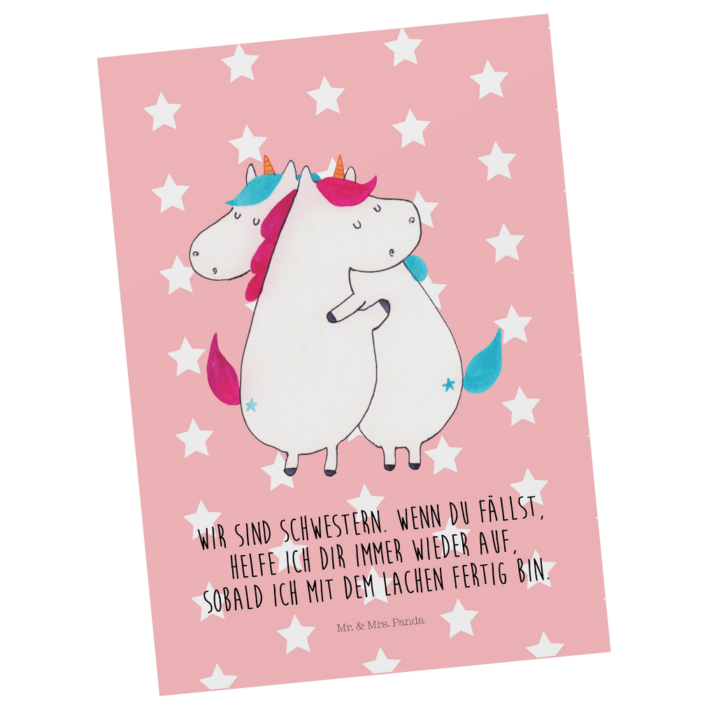 Postkarte Einhörner Umarmen Geschenkkarte, Grußkarte, Karte, Einladung, Ansichtskarte, Geburtstagskarte, Einladungskarte, Einhorn, Einhörner, Einhorn Deko, Pegasus, Unicorn, Freundinnen, Freundin, BFF, Schwester, Schwestern, Familie, Geschwister, Sister, Liebe