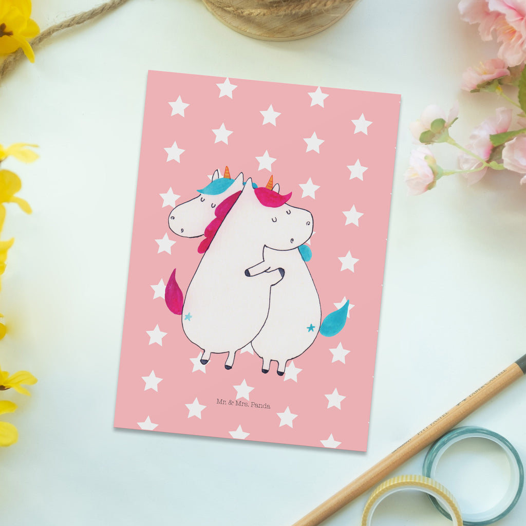 Postkarte Einhörner Umarmen Geschenkkarte, Grußkarte, Karte, Einladung, Ansichtskarte, Geburtstagskarte, Einladungskarte, Einhorn, Einhörner, Einhorn Deko, Pegasus, Unicorn, Freundinnen, Freundin, BFF, Schwester, Schwestern, Familie, Geschwister, Sister, Liebe