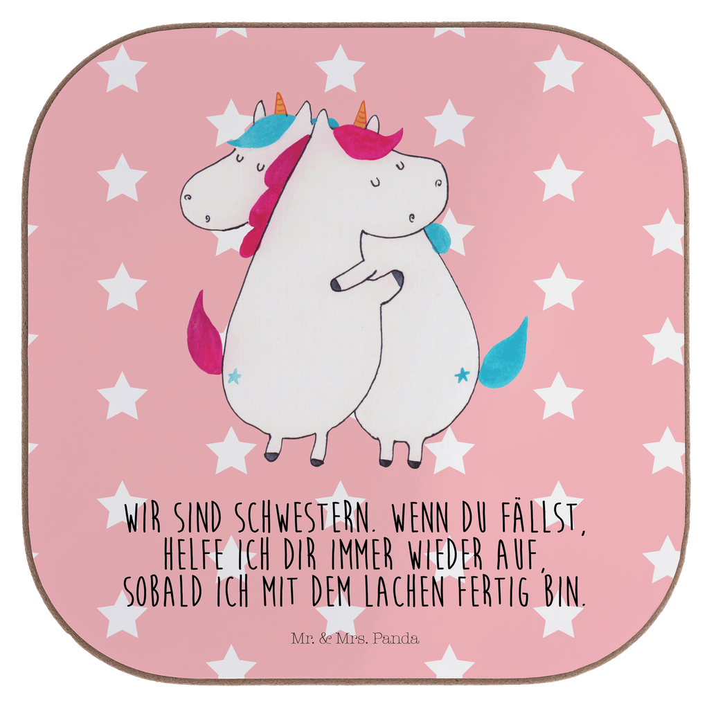 Quadratische Untersetzer Einhörner Umarmen Bierdeckel, Glasuntersetzer, Untersetzer Gläser, Getränkeuntersetzer, Einhorn, Einhörner, Einhorn Deko, Pegasus, Unicorn, Freundinnen, Freundin, BFF, Schwester, Schwestern, Familie, Geschwister, Sister, Liebe