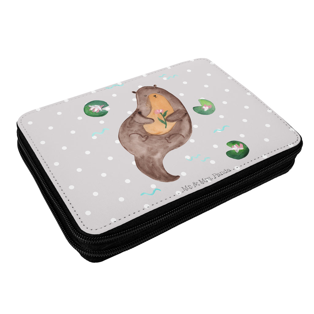 Federmappe Otter mit Seerose Federmappe, Stiftetasche, Stifte Etui, Schule, Einschulung, Geschenk, Kind, Schüler, Schülerin, Stifterolle, Federmäppchen, Motiv, Grundschule, Federmäppchen bedruckt, Büro Stifte Etui, Bestückte Federmappe, Kinder Federmappe, Federmappe Einschulung, Otter, Fischotter, Seeotter, Otter Seeotter See Otter