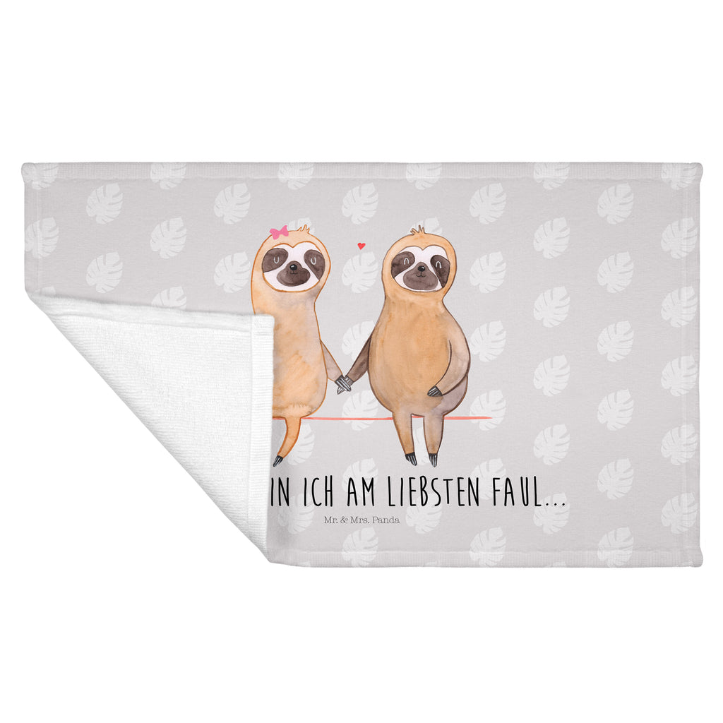 Gäste Handtuch Faultier Pärchen Gästetuch, Reisehandtuch, Sport Handtuch, Frottier, Kinder Handtuch, Faultier, Faultier Geschenk, Faultier Deko, Faultiere, faul, Lieblingstier, Liebe, Liebespaar, Faultierliebe, Faultierpärchen, verliebt, verlobt, gemeinsam, relaxen, Pärchen, Beziehung, Langsamkeit