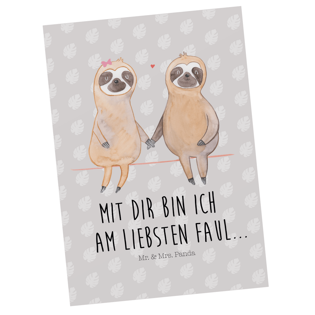 Postkarte Faultier Pärchen Geschenkkarte, Grußkarte, Karte, Einladung, Ansichtskarte, Geburtstagskarte, Einladungskarte, Dankeskarte, Faultier, Faultier Geschenk, Faultier Deko, Faultiere, faul, Lieblingstier, Liebe, Liebespaar, Faultierliebe, Faultierpärchen, verliebt, verlobt, gemeinsam, relaxen, Pärchen, Beziehung, Langsamkeit