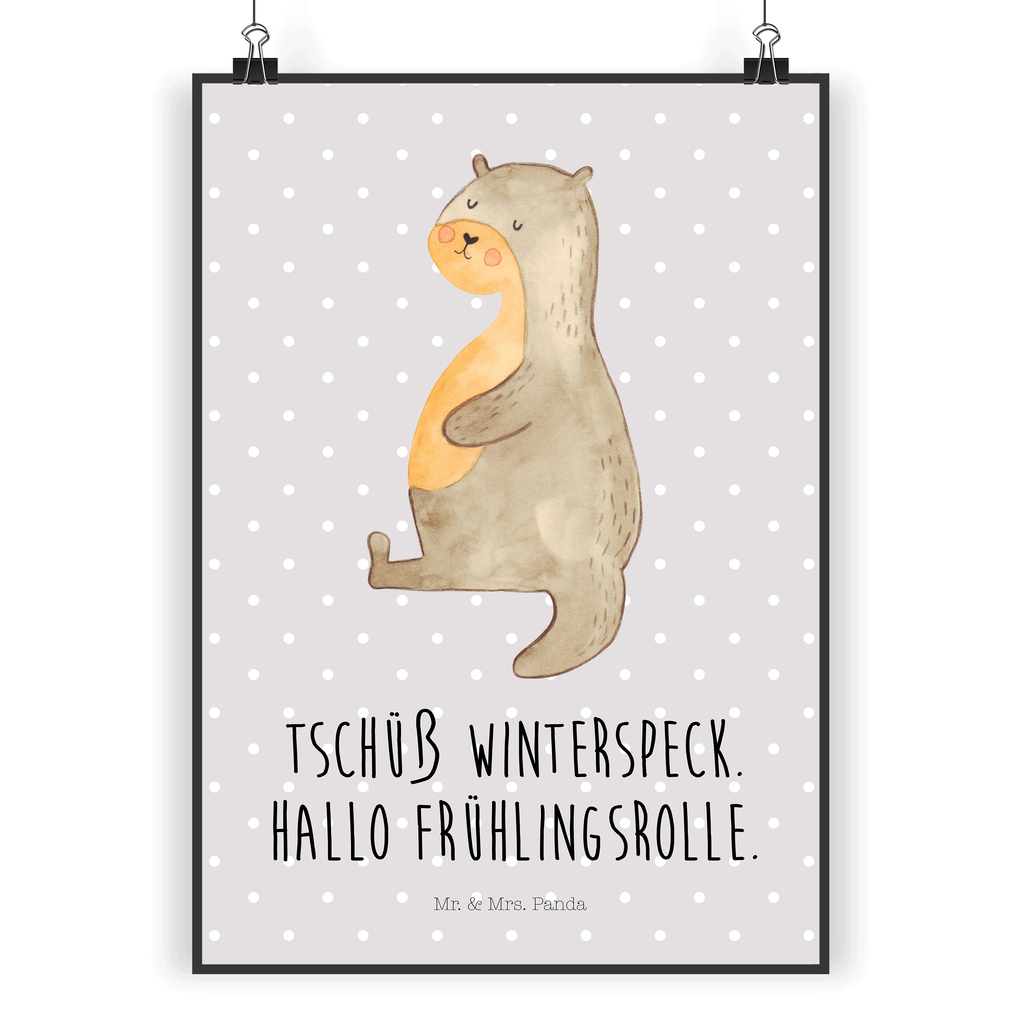 Poster Otter Bauch Poster, Wandposter, Bild, Wanddeko, Küchenposter, Kinderposter, Wanddeko Bild, Raumdekoration, Wanddekoration, Handgemaltes Poster, Mr. & Mrs. Panda Poster, Designposter, Kunstdruck, Posterdruck, Otter, Fischotter, Seeotter, Otter Seeotter See Otter