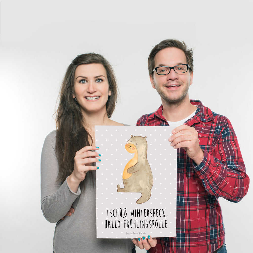 Poster Otter Bauch Poster, Wandposter, Bild, Wanddeko, Küchenposter, Kinderposter, Wanddeko Bild, Raumdekoration, Wanddekoration, Handgemaltes Poster, Mr. & Mrs. Panda Poster, Designposter, Kunstdruck, Posterdruck, Otter, Fischotter, Seeotter, Otter Seeotter See Otter