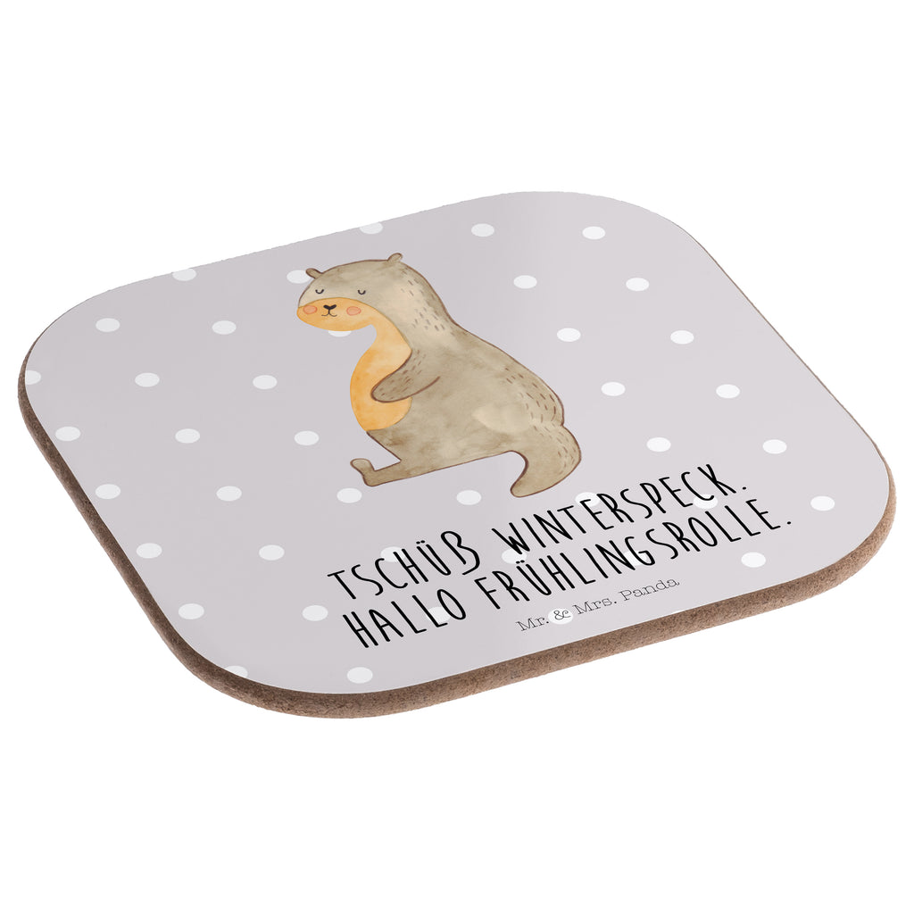 Quadratische Untersetzer Otter Bauch Bierdeckel, Glasuntersetzer, Untersetzer Gläser, Getränkeuntersetzer, Otter, Fischotter, Seeotter, Otter Seeotter See Otter