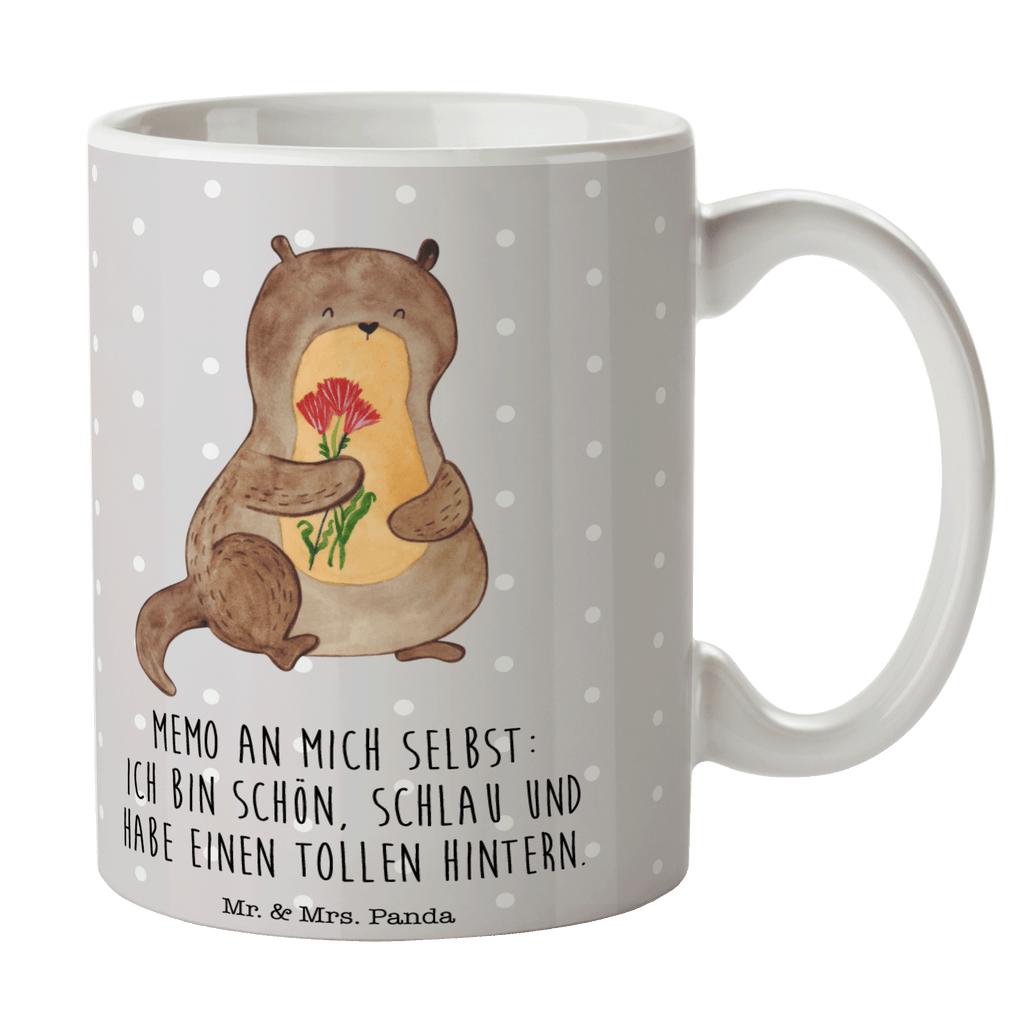 Tasse Otter Blumenstrauß Otter Seeotter See Otter Becher, Kaffeetasse, Kaffeebecher, Tee, Frühstück, Büro  Otter,  Fischotter,  Seeotter