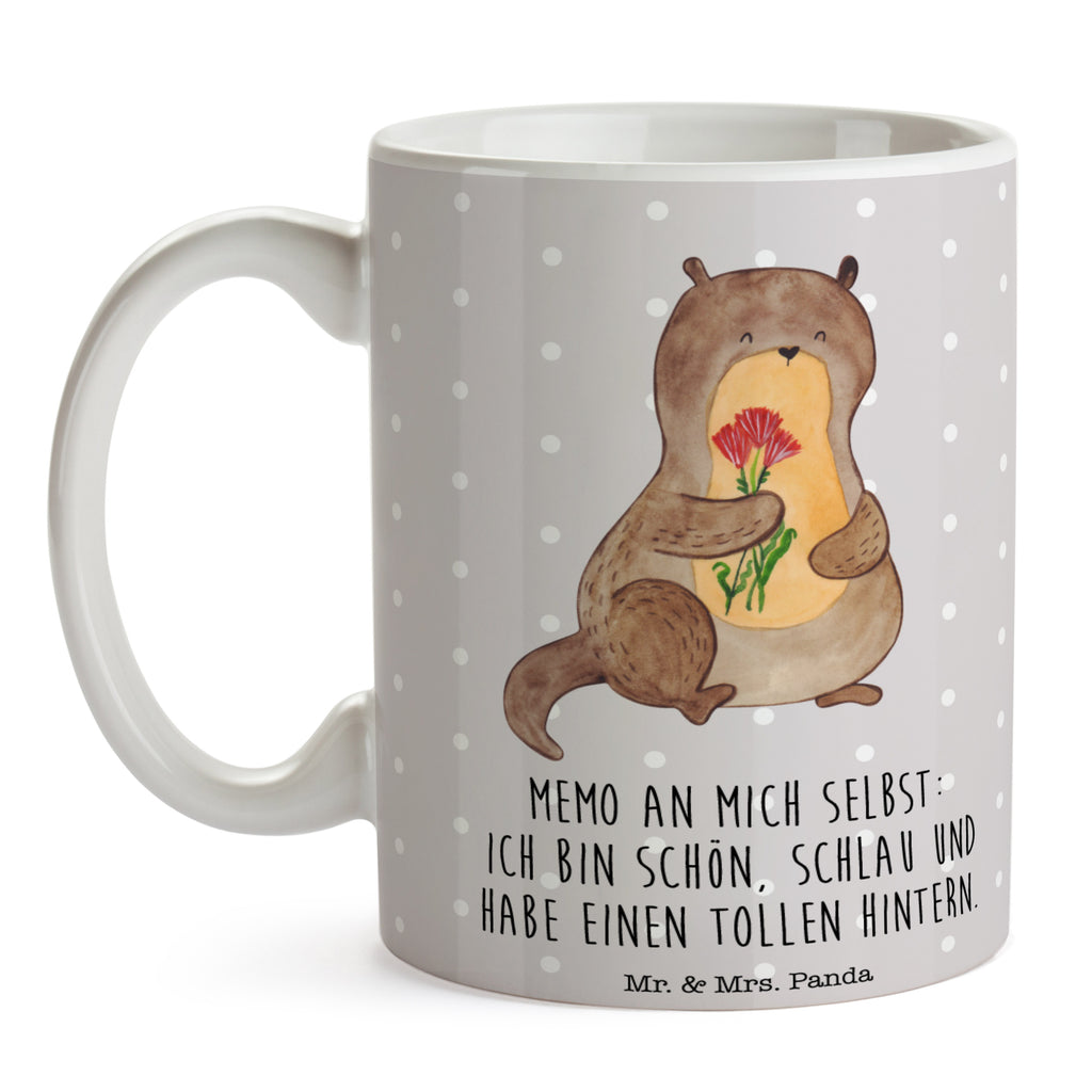Tasse Otter Blumenstrauß Otter Seeotter See Otter Becher, Kaffeetasse, Kaffeebecher, Tee, Frühstück, Büro  Otter,  Fischotter,  Seeotter
