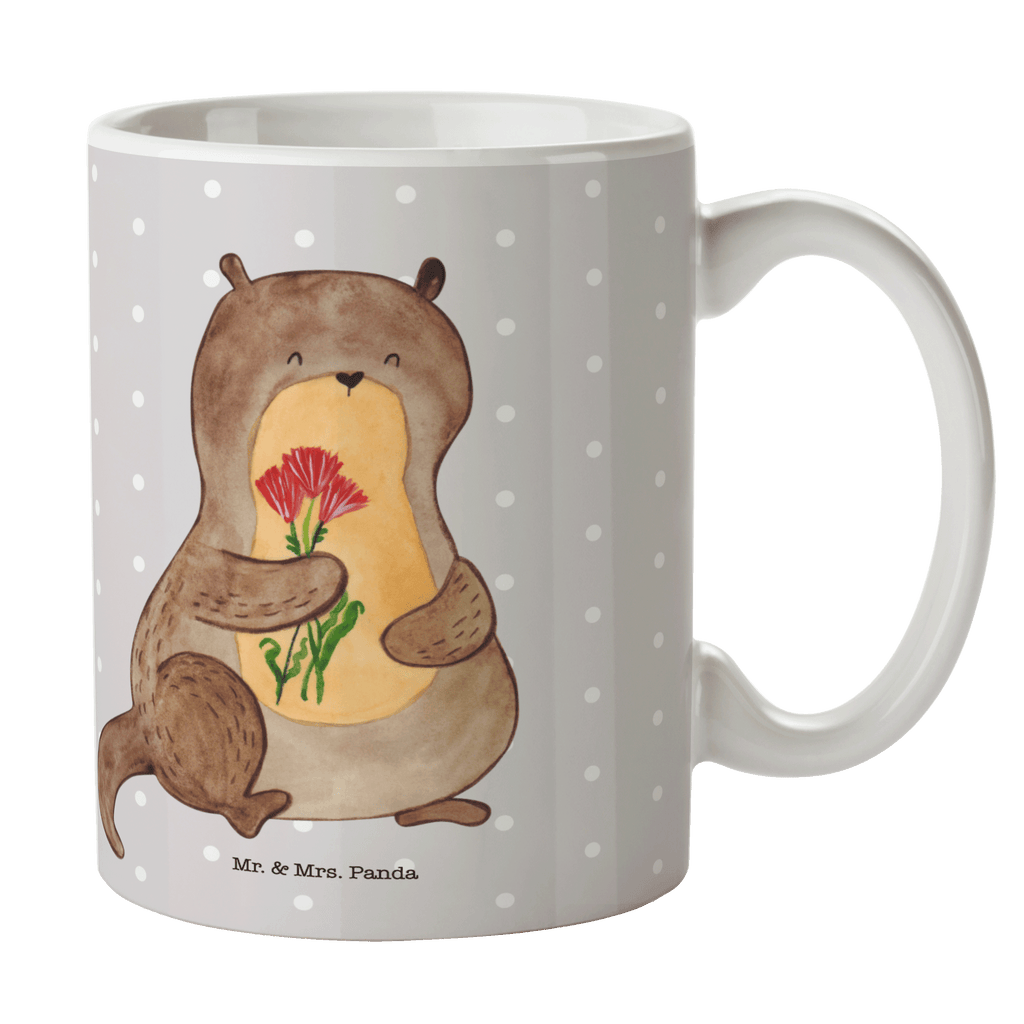 Tasse Otter Blumenstrauß Otter Seeotter See Otter Becher, Kaffeetasse, Kaffeebecher, Tee, Frühstück, Büro  Otter,  Fischotter,  Seeotter