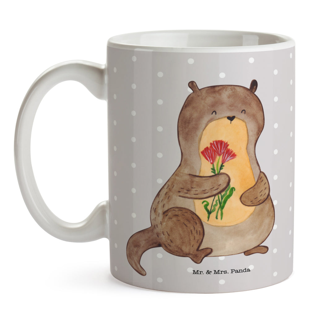 Tasse Otter Blumenstrauß Otter Seeotter See Otter Becher, Kaffeetasse, Kaffeebecher, Tee, Frühstück, Büro  Otter,  Fischotter,  Seeotter
