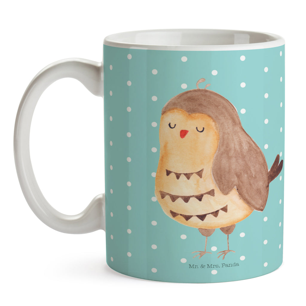 Tasse Eule Zufrieden Eule Spruch, Eule deko, Owl, Liebe Spruch, Romantisch, Wortspiel lustig, Spruch schön, Geschenk Hochzeitstag Becher, Kaffeetasse, Kaffeebecher, Tee, Frühstück, Büro  Eule
