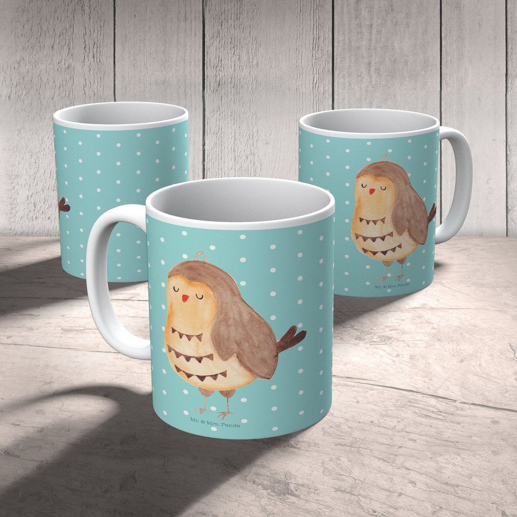 Tasse Eule Zufrieden Eule Spruch, Eule deko, Owl, Liebe Spruch, Romantisch, Wortspiel lustig, Spruch schön, Geschenk Hochzeitstag Becher, Kaffeetasse, Kaffeebecher, Tee, Frühstück, Büro  Eule