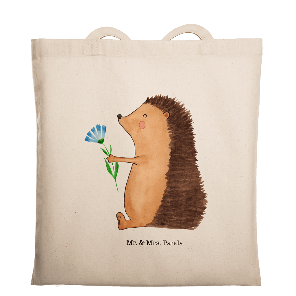 Tragetasche Igel mit Blume Beuteltasche, Beutel, Einkaufstasche, Jutebeutel, Stoffbeutel, Tiermotive, Gute Laune, lustige Sprüche, Tiere, Igel, Gute Besserung, Genesungswünsche, Krankheit, Krankenhaus, krank, Besuch