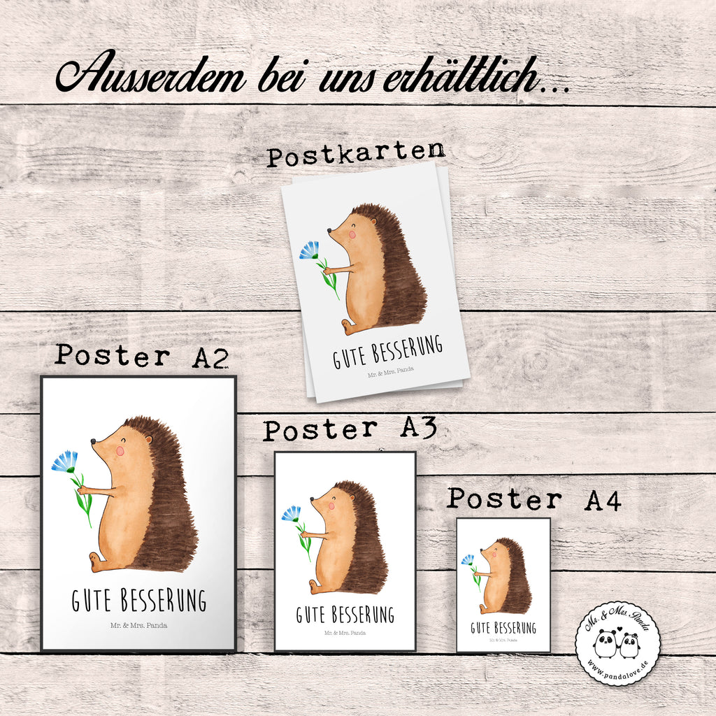Poster Igel mit Blume Poster, Wandposter, Bild, Wanddeko, Küchenposter, Kinderposter, Wanddeko Bild, Raumdekoration, Wanddekoration, Handgemaltes Poster, Mr. & Mrs. Panda Poster, Designposter, Kunstdruck, Posterdruck, Tiermotive, Gute Laune, lustige Sprüche, Tiere, Igel, Gute Besserung, Genesungswünsche, Krankheit, Krankenhaus, krank, Besuch