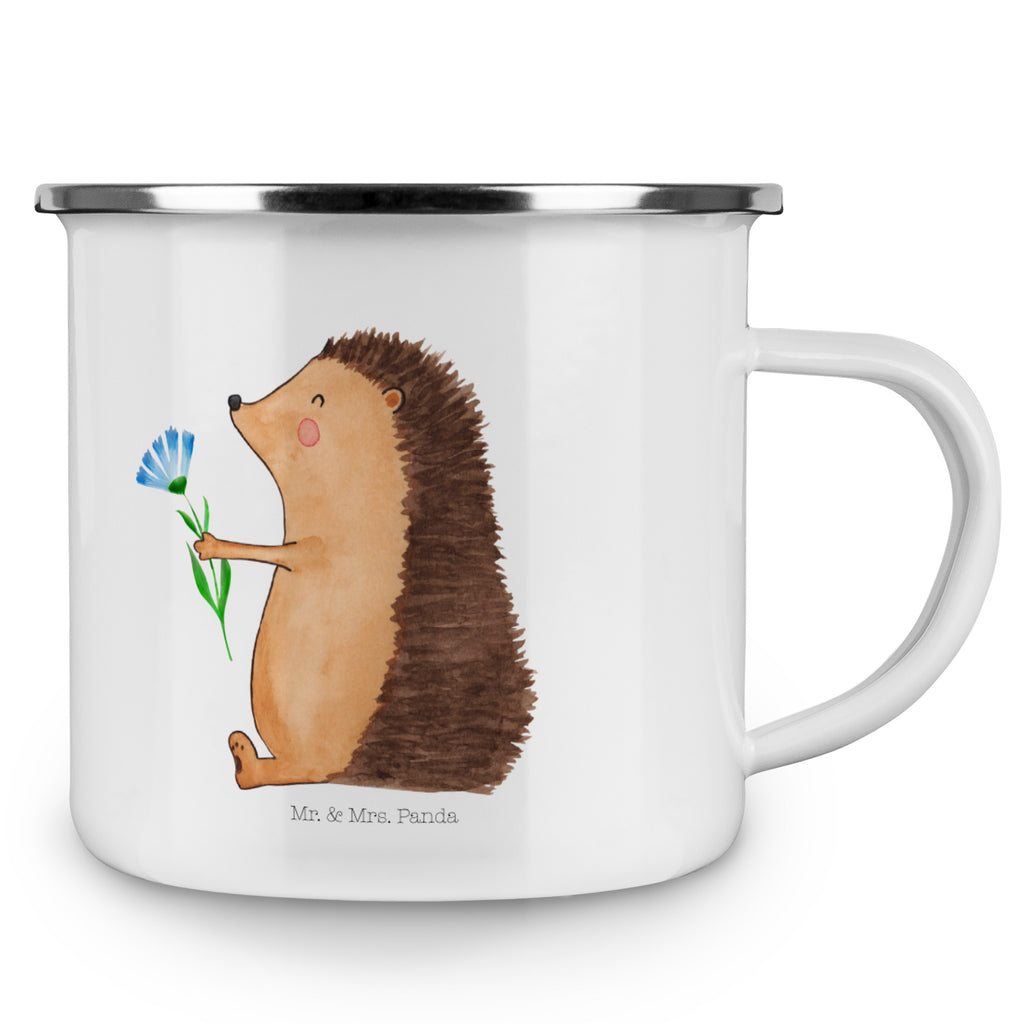 Camping Emaille Tasse Igel mit Blume Campingtasse, Trinkbecher, Metalltasse, Outdoor Tasse, Emaille Trinkbecher, Blechtasse Outdoor, Emaille Campingbecher, Edelstahl Trinkbecher, Metalltasse für Camping, Kaffee Blechtasse, Camping Tasse Metall, Tiermotive, Gute Laune, lustige Sprüche, Tiere, Igel, Gute Besserung, Genesungswünsche, Krankheit, Krankenhaus, krank, Besuch