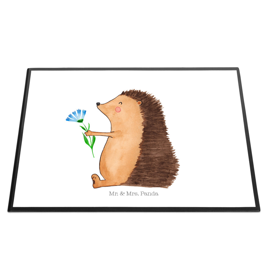 Schreibtischunterlage Igel mit Blume Schreibunterlage, Schreibtischauflage, Bürobedarf, Büroartikel, Schreibwaren, Schreibtisch Unterlagen, Schreibtischunterlage Groß, Tiermotive, Gute Laune, lustige Sprüche, Tiere, Igel, Gute Besserung, Genesungswünsche, Krankheit, Krankenhaus, krank, Besuch