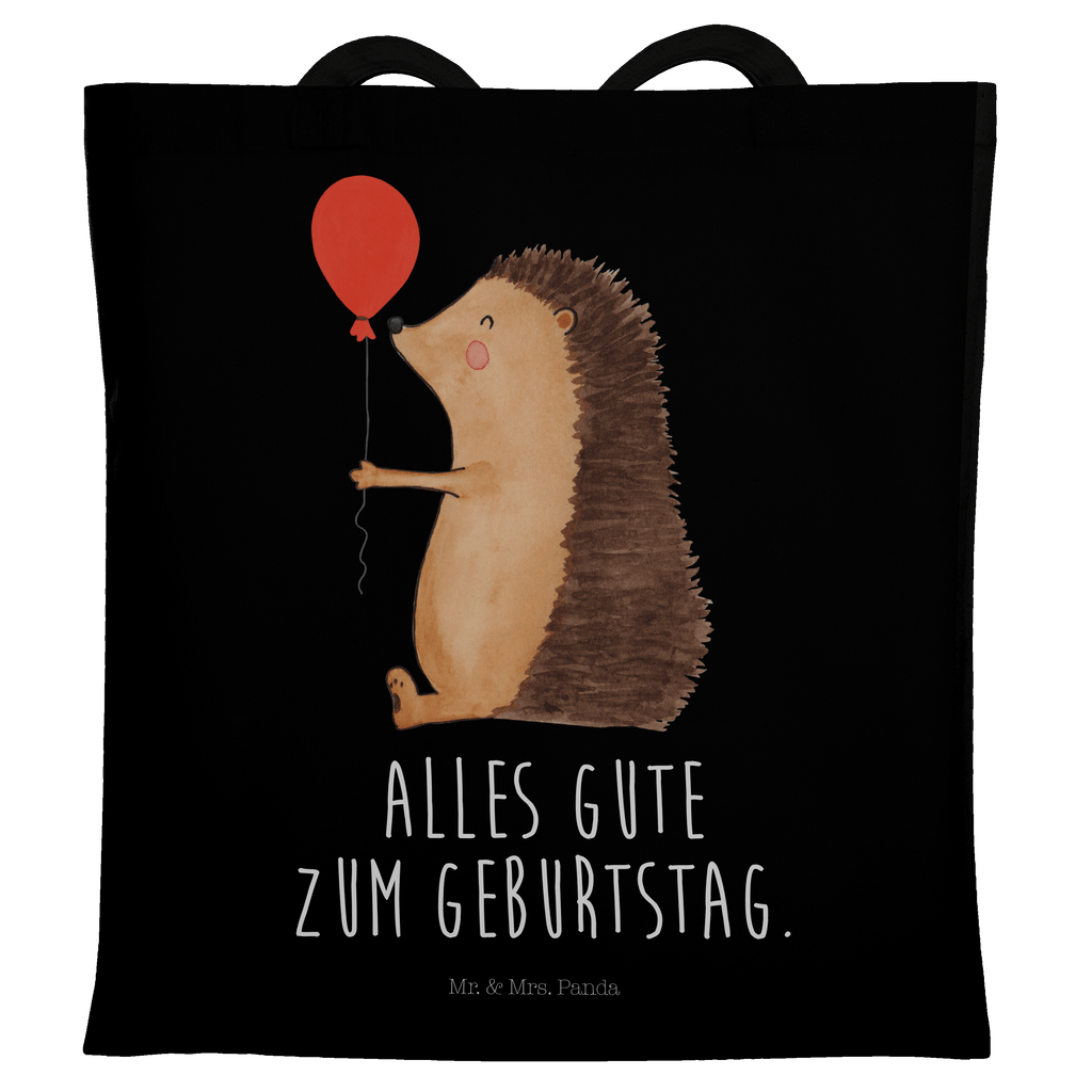 Tragetasche Igel mit Luftballon Beuteltasche, Beutel, Einkaufstasche, Jutebeutel, Stoffbeutel, Tiermotive, Gute Laune, lustige Sprüche, Tiere, Igel, Geburtstag, Herzlichen Glückwunsch, Glückwunsch, Geburtstagskind, Ballon, Happy Birthday