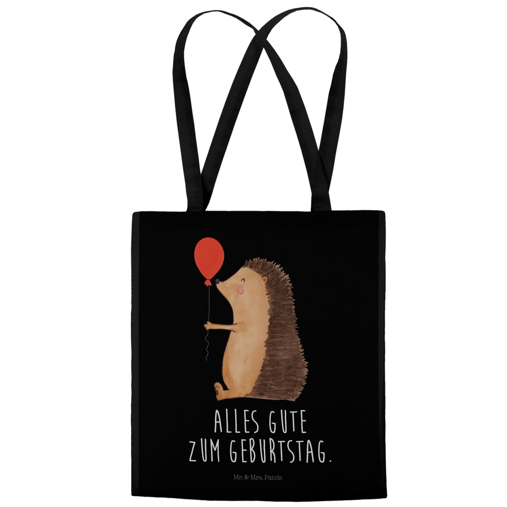 Tragetasche Igel mit Luftballon Beuteltasche, Beutel, Einkaufstasche, Jutebeutel, Stoffbeutel, Tiermotive, Gute Laune, lustige Sprüche, Tiere, Igel, Geburtstag, Herzlichen Glückwunsch, Glückwunsch, Geburtstagskind, Ballon, Happy Birthday