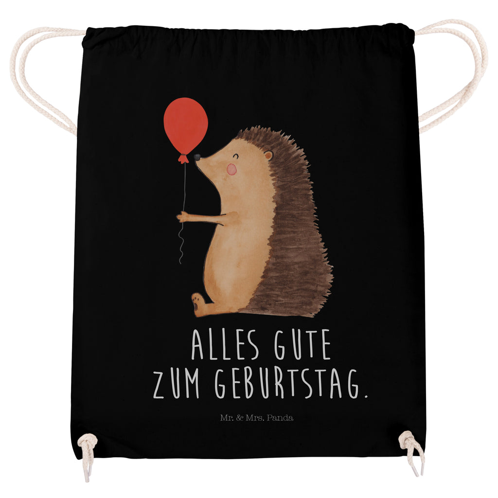 Sportbeutel Igel mit Luftballon Turnbeutel, Beutel, Sporttasche, Tasche, Stoffbeutel, Tiermotive, Gute Laune, lustige Sprüche, Tiere, Igel, Geburtstag, Herzlichen Glückwunsch, Glückwunsch, Geburtstagskind, Ballon, Happy Birthday