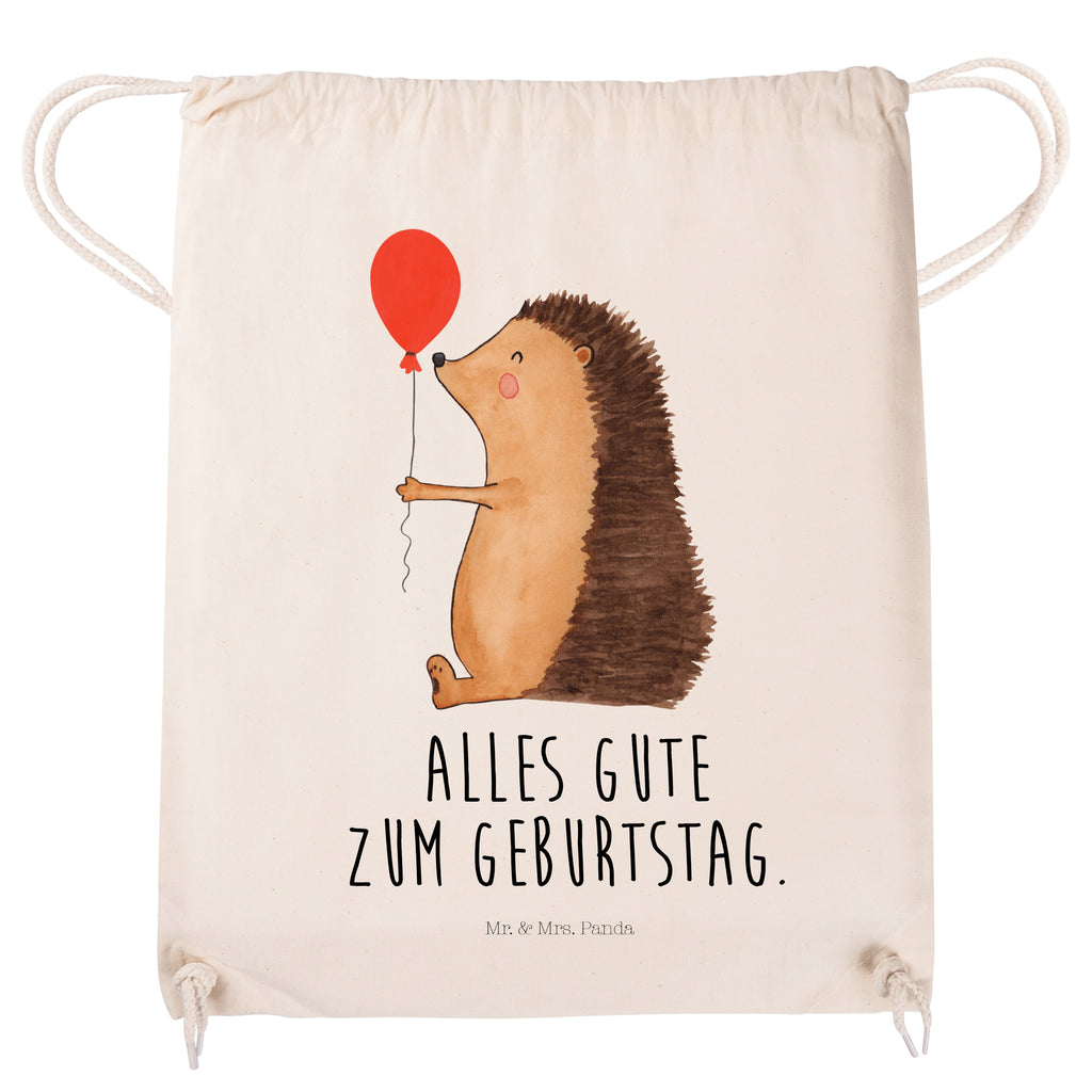 Sportbeutel Igel mit Luftballon Turnbeutel, Beutel, Sporttasche, Tasche, Stoffbeutel, Tiermotive, Gute Laune, lustige Sprüche, Tiere, Igel, Geburtstag, Herzlichen Glückwunsch, Glückwunsch, Geburtstagskind, Ballon, Happy Birthday