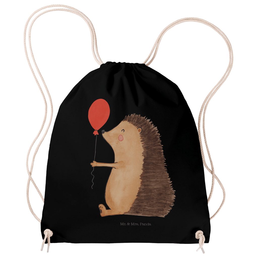 Sportbeutel Igel mit Luftballon Turnbeutel, Beutel, Sporttasche, Tasche, Stoffbeutel, Tiermotive, Gute Laune, lustige Sprüche, Tiere, Igel, Geburtstag, Herzlichen Glückwunsch, Glückwunsch, Geburtstagskind, Ballon, Happy Birthday
