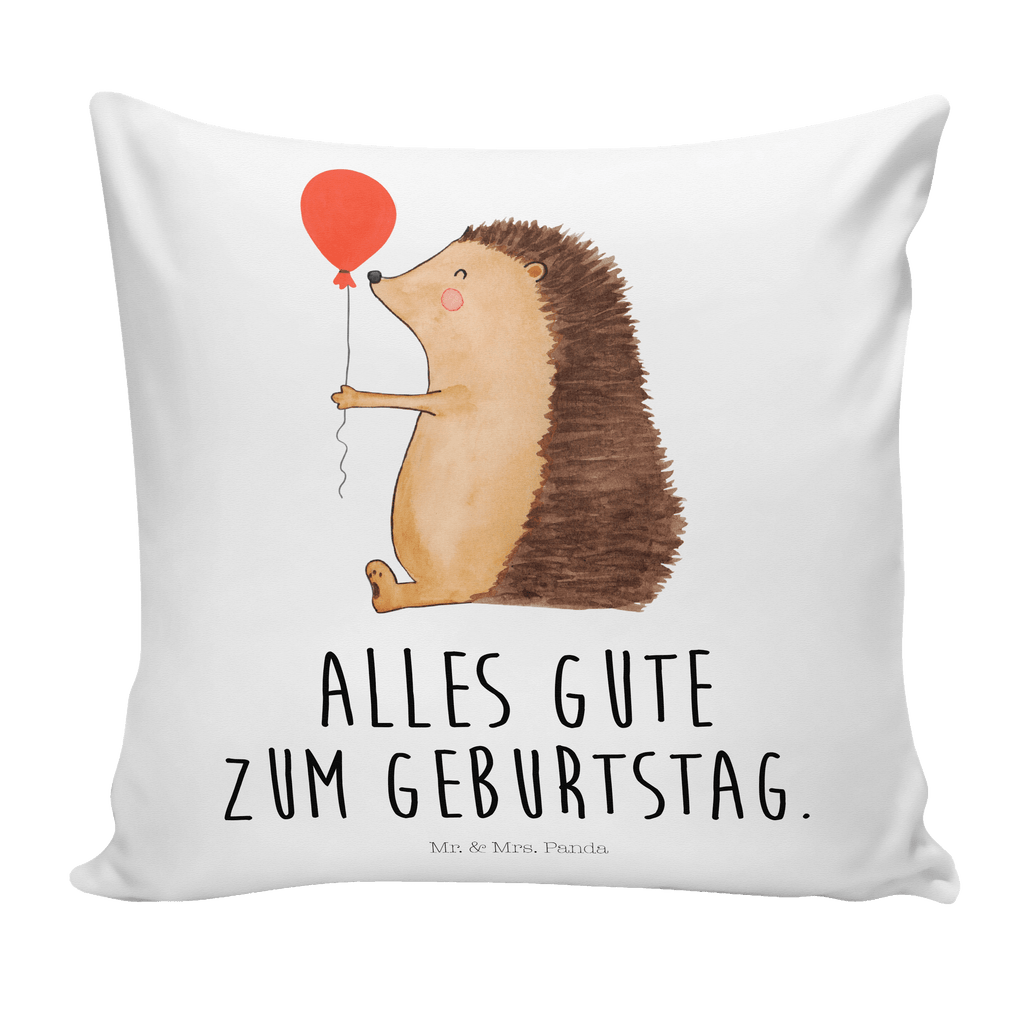 40x40 Kissen Igel mit Luftballon Kissenhülle, Kopfkissen, Sofakissen, Dekokissen, Motivkissen, Tiermotive, Gute Laune, lustige Sprüche, Tiere, Igel, Geburtstag, Herzlichen Glückwunsch, Glückwunsch, Geburtstagskind, Ballon, Happy Birthday