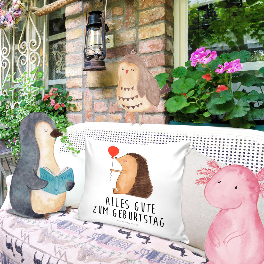 40x40 Kissen Igel mit Luftballon Kissenhülle, Kopfkissen, Sofakissen, Dekokissen, Motivkissen, Tiermotive, Gute Laune, lustige Sprüche, Tiere, Igel, Geburtstag, Herzlichen Glückwunsch, Glückwunsch, Geburtstagskind, Ballon, Happy Birthday