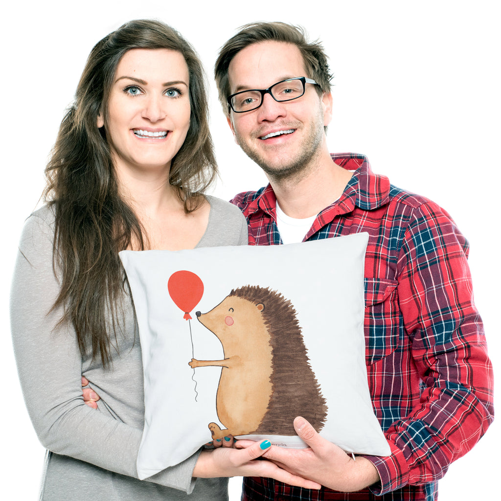 40x40 Kissen Igel mit Luftballon Kissenhülle, Kopfkissen, Sofakissen, Dekokissen, Motivkissen, Tiermotive, Gute Laune, lustige Sprüche, Tiere, Igel, Geburtstag, Herzlichen Glückwunsch, Glückwunsch, Geburtstagskind, Ballon, Happy Birthday