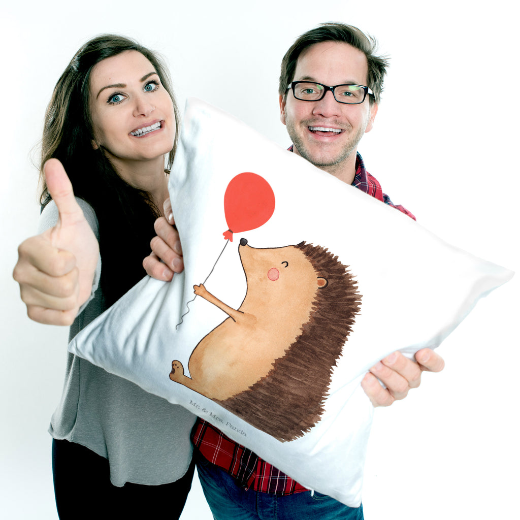 40x40 Kissen Igel mit Luftballon Kissenhülle, Kopfkissen, Sofakissen, Dekokissen, Motivkissen, Tiermotive, Gute Laune, lustige Sprüche, Tiere, Igel, Geburtstag, Herzlichen Glückwunsch, Glückwunsch, Geburtstagskind, Ballon, Happy Birthday