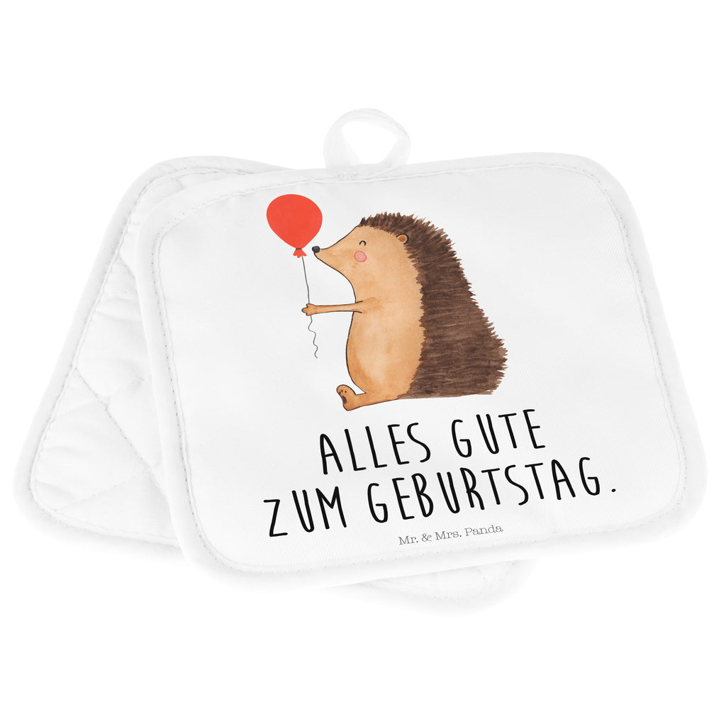 2er Set Topflappen  Igel mit Luftballon Topflappen, Topfuntersetzer, Ofenhandschuh, Topflappen Set, Topflappen lustig, Topflappen mit Spruch, Tiermotive, Gute Laune, lustige Sprüche, Tiere, Igel, Geburtstag, Herzlichen Glückwunsch, Glückwunsch, Geburtstagskind, Ballon, Happy Birthday