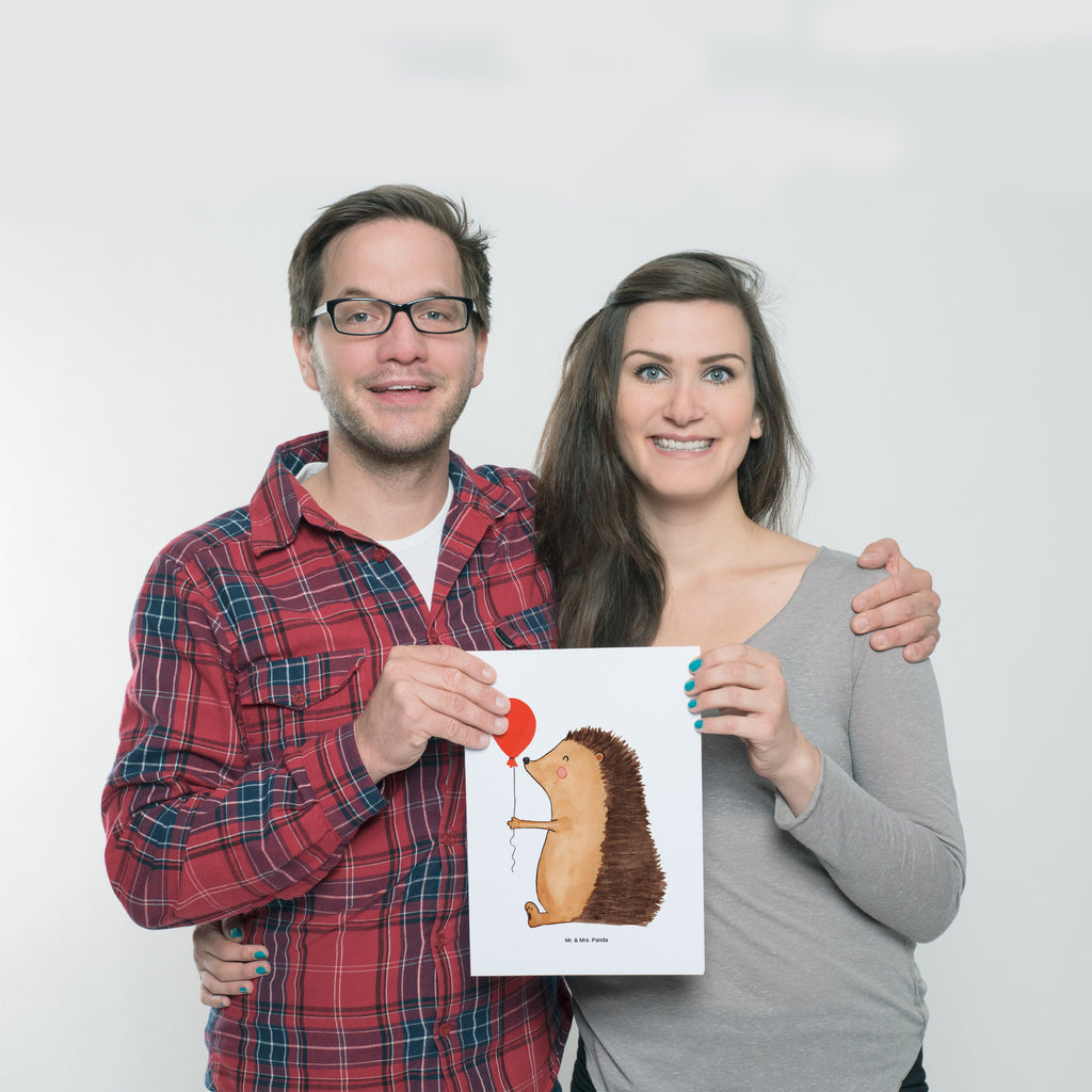 Poster Igel mit Luftballon Poster, Wandposter, Bild, Wanddeko, Küchenposter, Kinderposter, Wanddeko Bild, Raumdekoration, Wanddekoration, Handgemaltes Poster, Mr. & Mrs. Panda Poster, Designposter, Kunstdruck, Posterdruck, Tiermotive, Gute Laune, lustige Sprüche, Tiere, Igel, Geburtstag, Herzlichen Glückwunsch, Glückwunsch, Geburtstagskind, Ballon, Happy Birthday