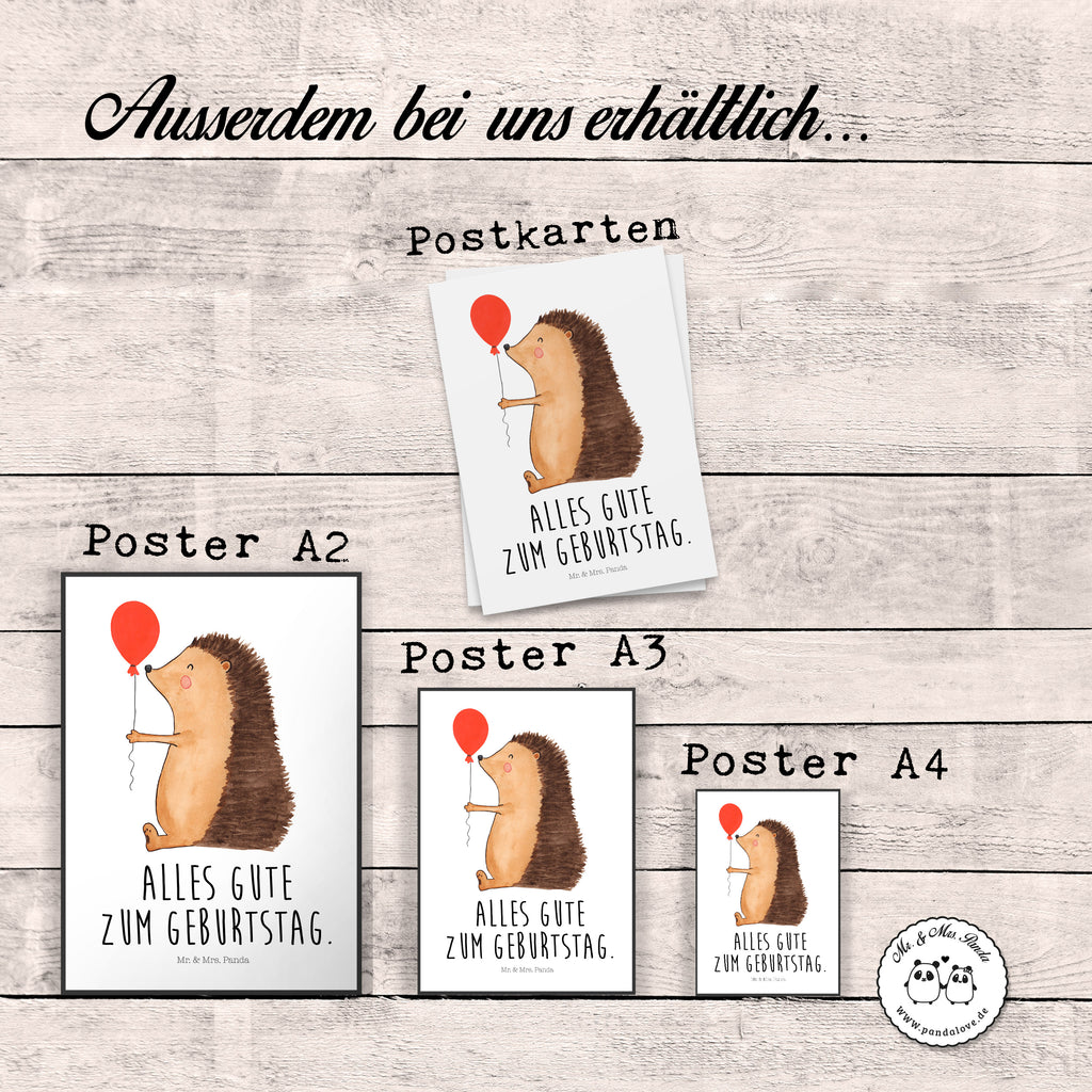 Poster Igel mit Luftballon Poster, Wandposter, Bild, Wanddeko, Küchenposter, Kinderposter, Wanddeko Bild, Raumdekoration, Wanddekoration, Handgemaltes Poster, Mr. & Mrs. Panda Poster, Designposter, Kunstdruck, Posterdruck, Tiermotive, Gute Laune, lustige Sprüche, Tiere, Igel, Geburtstag, Herzlichen Glückwunsch, Glückwunsch, Geburtstagskind, Ballon, Happy Birthday