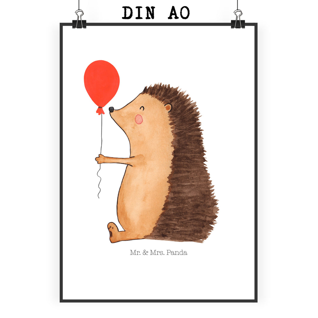 Poster Igel mit Luftballon Poster, Wandposter, Bild, Wanddeko, Küchenposter, Kinderposter, Wanddeko Bild, Raumdekoration, Wanddekoration, Handgemaltes Poster, Mr. & Mrs. Panda Poster, Designposter, Kunstdruck, Posterdruck, Tiermotive, Gute Laune, lustige Sprüche, Tiere, Igel, Geburtstag, Herzlichen Glückwunsch, Glückwunsch, Geburtstagskind, Ballon, Happy Birthday