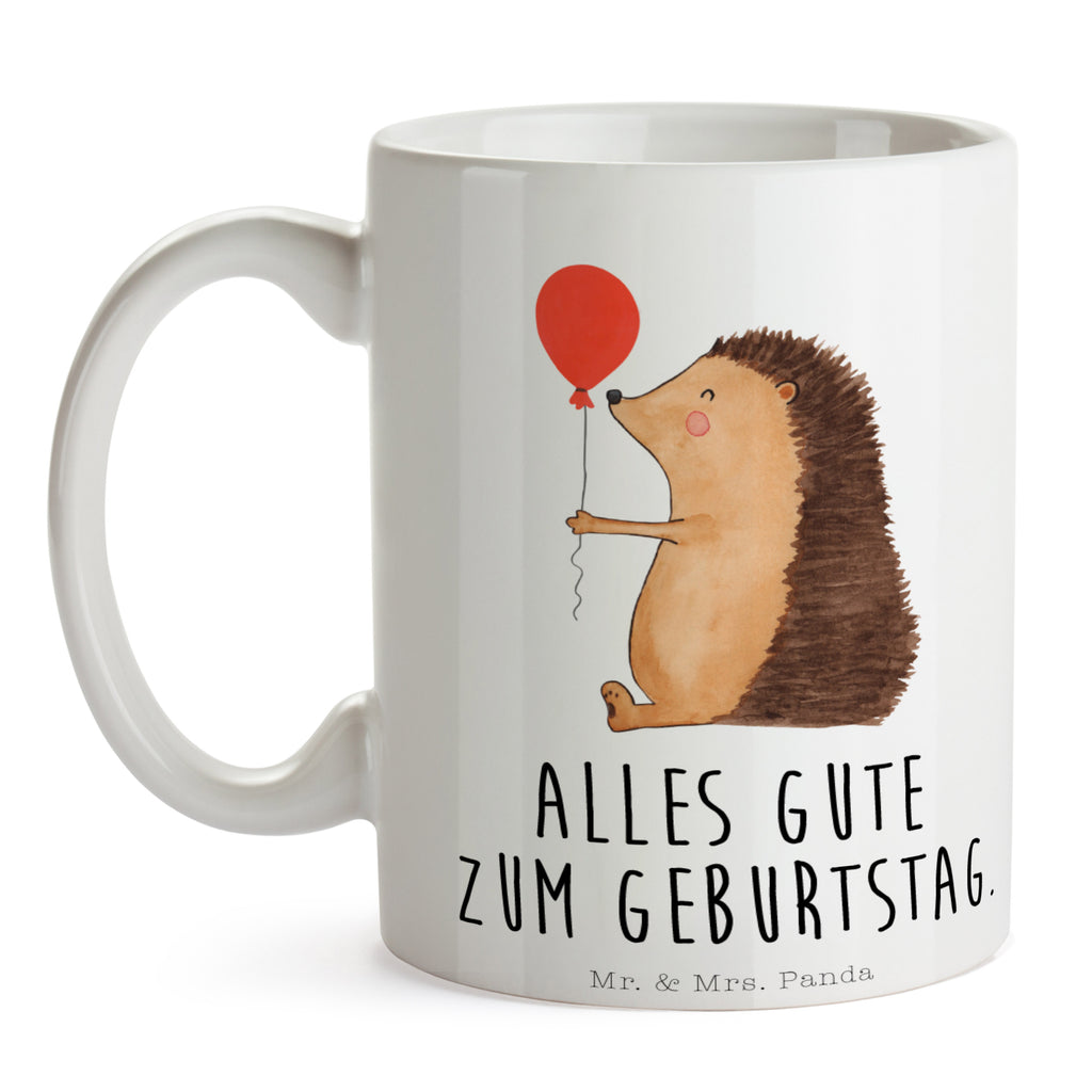 Tasse Igel mit Luftballon Igel, Geburtstag, Herzlichen Glückwunsch, Glückwunsch, Geburtstagskind, Ballon, Happy Birthday Becher, Kaffeetasse, Kaffeebecher, Tee, Frühstück, Büro  süße Tiermotive, gute Laune, lustige Sprüche, Tiere