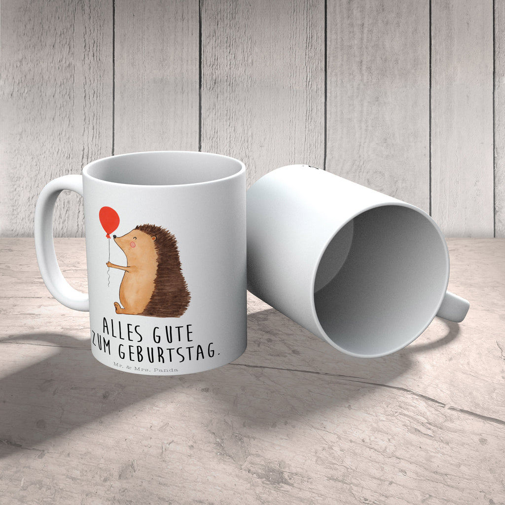 Tasse Igel mit Luftballon Igel, Geburtstag, Herzlichen Glückwunsch, Glückwunsch, Geburtstagskind, Ballon, Happy Birthday Becher, Kaffeetasse, Kaffeebecher, Tee, Frühstück, Büro  süße Tiermotive, gute Laune, lustige Sprüche, Tiere