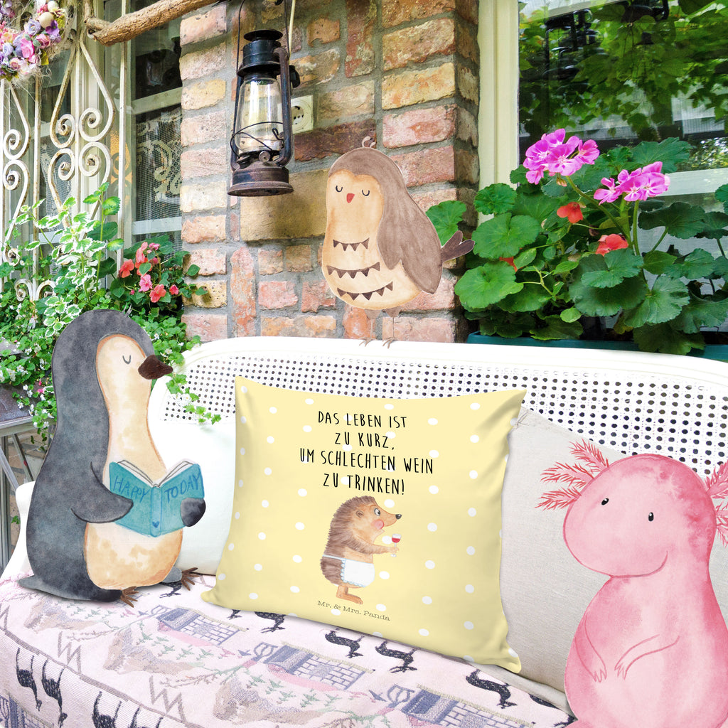 40x40 Kissen Igel mit Wein Kissenhülle, Kopfkissen, Sofakissen, Dekokissen, Motivkissen, Tiermotive, Gute Laune, lustige Sprüche, Tiere, Wein Spruch, Igel, Geschenk Weintrinker, Geschenk Weinliebhaber, Wein Deko, Weinglas, Rotwein, Weißwein, Wein trinken