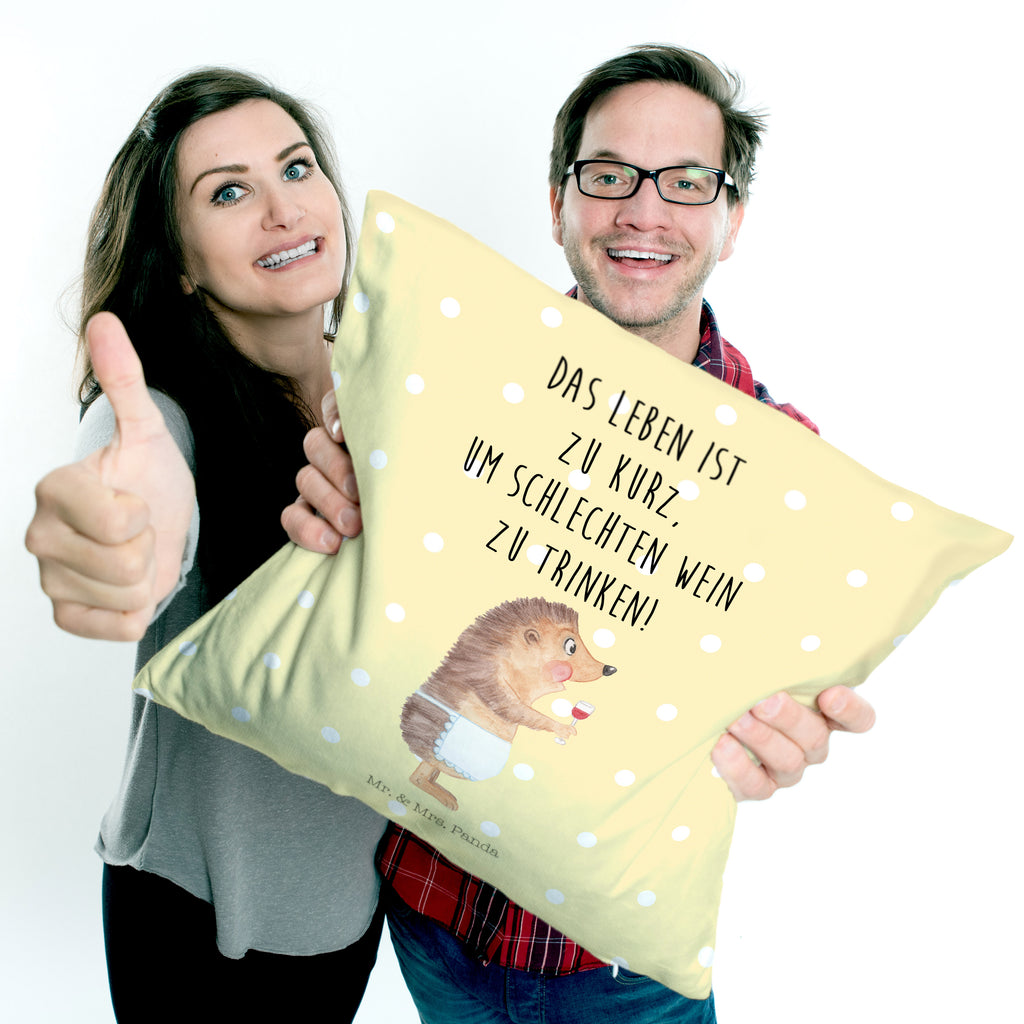 40x40 Kissen Igel mit Wein Kissenhülle, Kopfkissen, Sofakissen, Dekokissen, Motivkissen, Tiermotive, Gute Laune, lustige Sprüche, Tiere, Wein Spruch, Igel, Geschenk Weintrinker, Geschenk Weinliebhaber, Wein Deko, Weinglas, Rotwein, Weißwein, Wein trinken