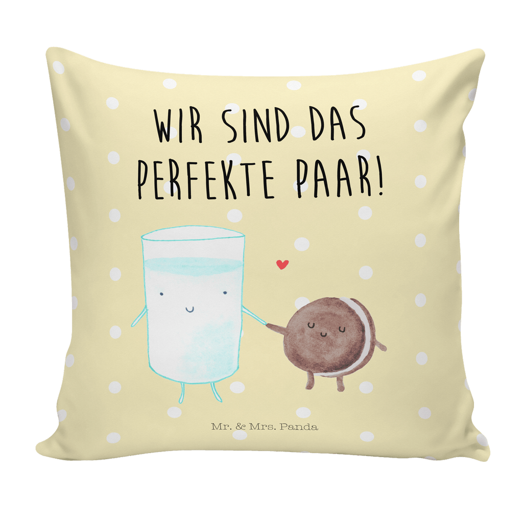 40x40 Kissen Milch & Keks Kissenhülle, Kopfkissen, Sofakissen, Dekokissen, Motivkissen, Tiermotive, Gute Laune, lustige Sprüche, Tiere, Milk, Cookie, Milch, Keks, Kekse, Kaffee, Einladung Frühstück, Motiv süß, romantisch, perfektes Paar