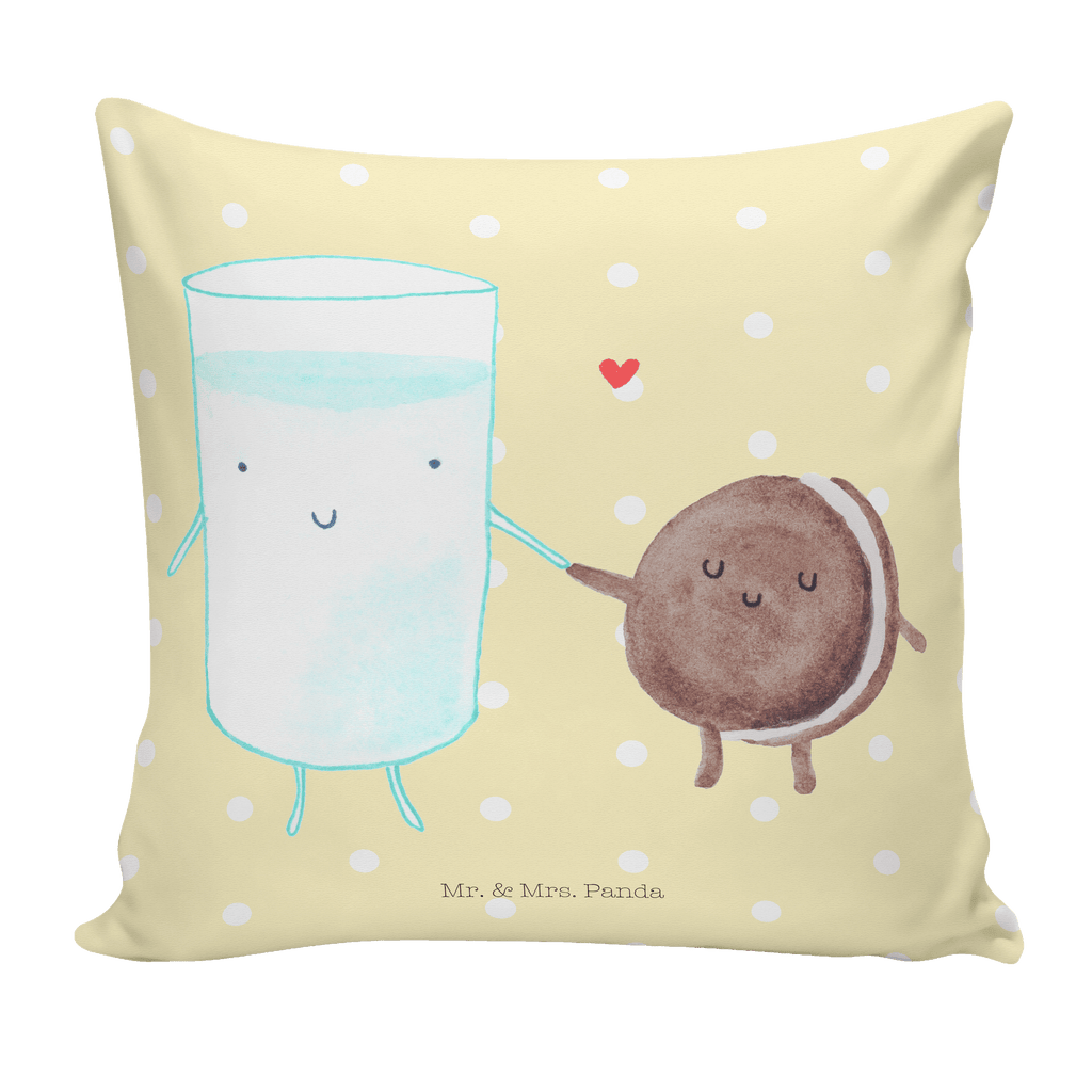 40x40 Kissen Milch & Keks Kissenhülle, Kopfkissen, Sofakissen, Dekokissen, Motivkissen, Tiermotive, Gute Laune, lustige Sprüche, Tiere, Milk, Cookie, Milch, Keks, Kekse, Kaffee, Einladung Frühstück, Motiv süß, romantisch, perfektes Paar