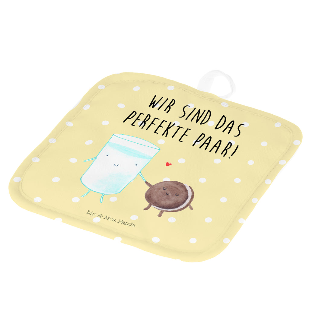2er Set Topflappen  Milch & Keks Topflappen, Topfuntersetzer, Ofenhandschuh, Topflappen Set, Topflappen lustig, Topflappen mit Spruch, Tiermotive, Gute Laune, lustige Sprüche, Tiere, Milk, Cookie, Milch, Keks, Kekse, Kaffee, Einladung Frühstück, Motiv süß, romantisch, perfektes Paar