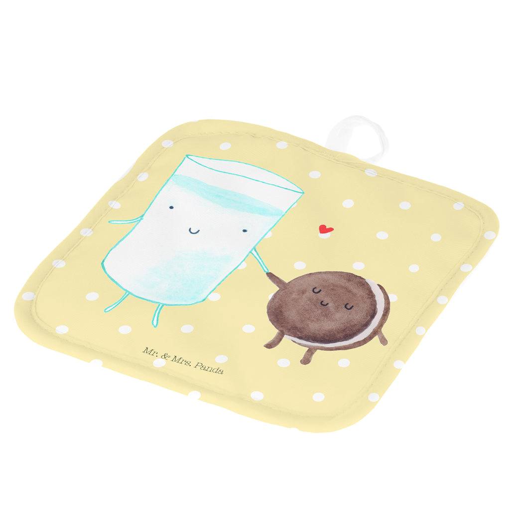 2er Set Topflappen  Milch & Keks Topflappen, Topfuntersetzer, Ofenhandschuh, Topflappen Set, Topflappen lustig, Topflappen mit Spruch, Tiermotive, Gute Laune, lustige Sprüche, Tiere, Milk, Cookie, Milch, Keks, Kekse, Kaffee, Einladung Frühstück, Motiv süß, romantisch, perfektes Paar