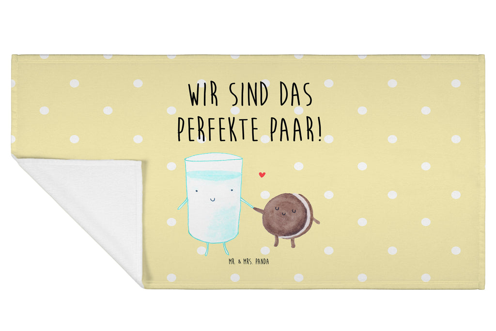 50 x 100 Handtuch Milch & Keks Handtuch, Badehandtuch, Badezimmer, Handtücher, groß, Kinder, Baby, Tiermotive, Gute Laune, lustige Sprüche, Tiere, Milk, Cookie, Milch, Keks, Kekse, Kaffee, Einladung Frühstück, Motiv süß, romantisch, perfektes Paar
